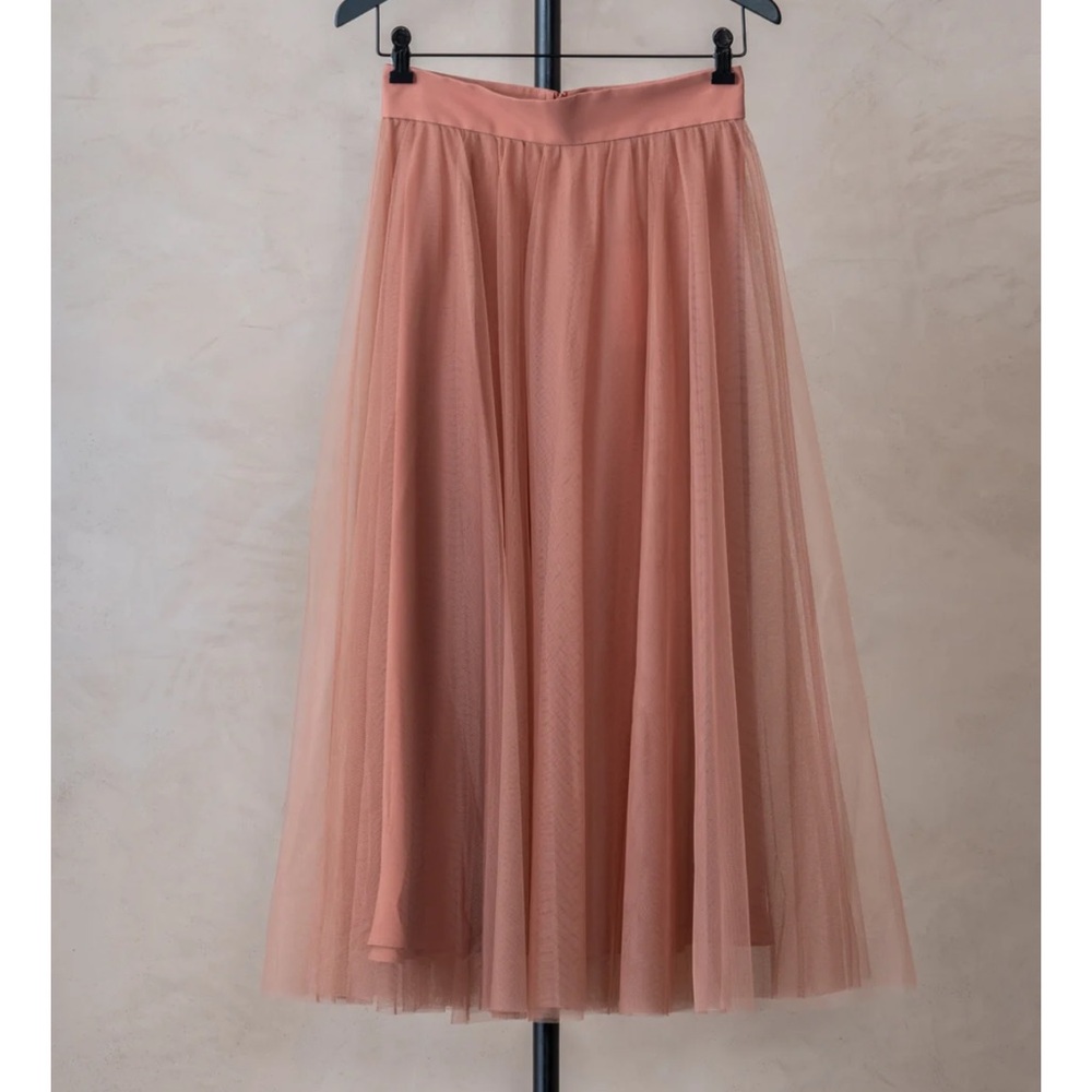 Zimmermann Peach Tulle A-Line Skirt